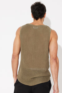 NTH Ribbed Knit Tank Army - FINAL SALE