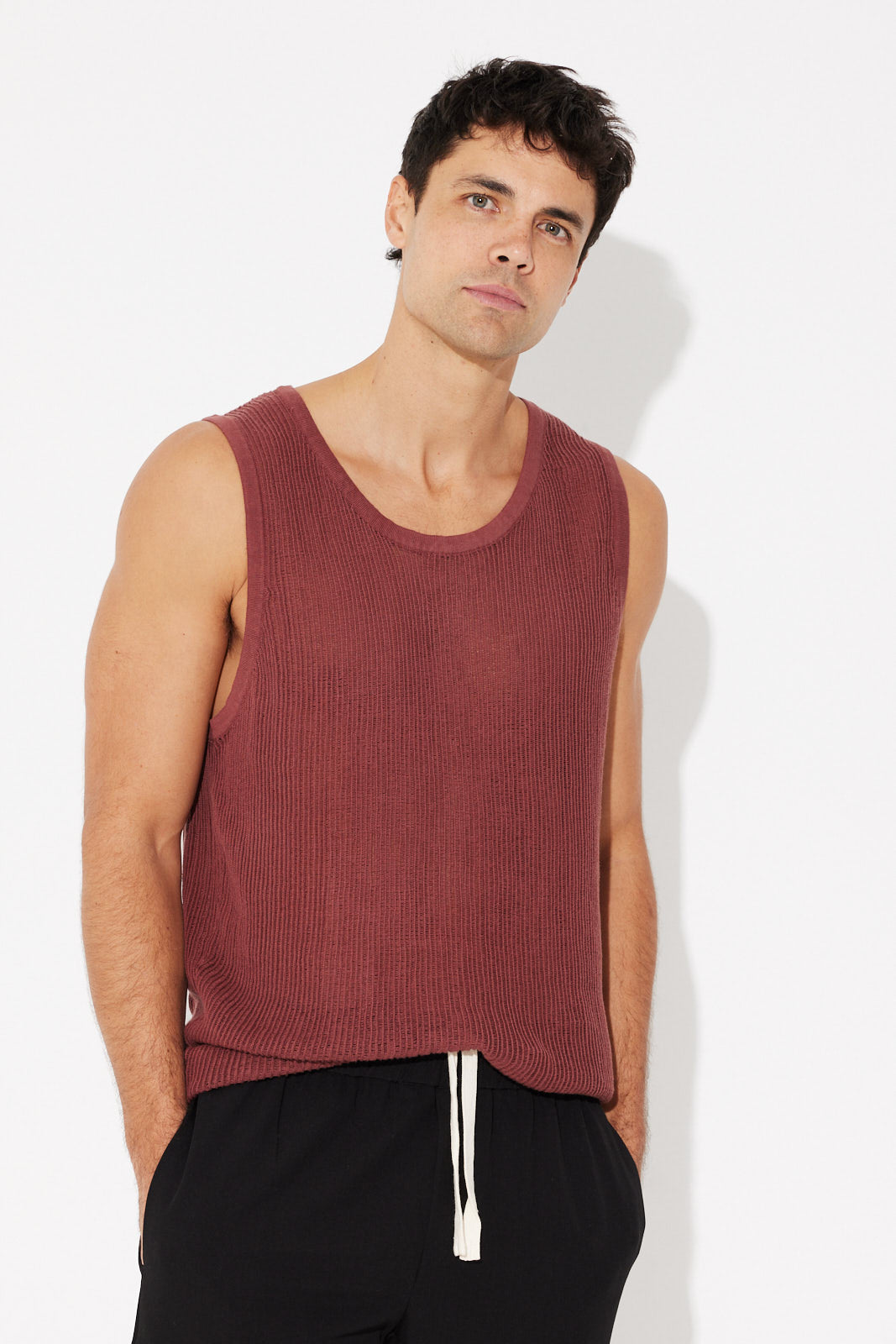 NTH Ribbed Knit Tank Fire Brick FINAL SALE