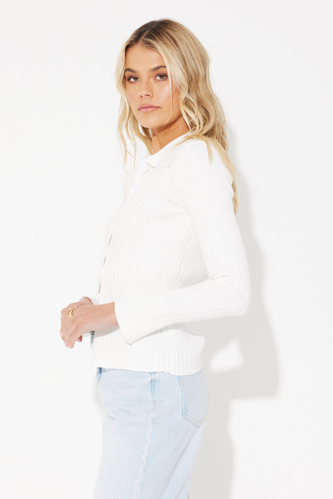Willow Ribbed Knit White - SALE