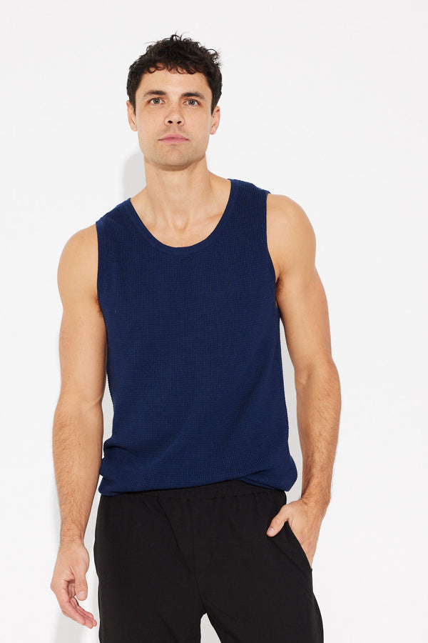 NTH Knitted Tank Navy - FINAL SALE