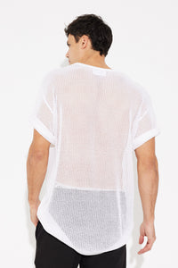 NTH Crochet Knit Tee White - FINAL SALE