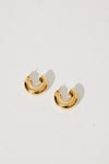 Bold Macaroni Loop Gold Plated Earrings