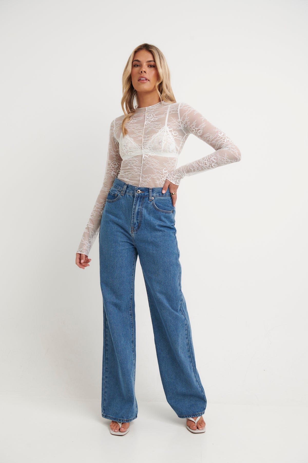 Georgia Lace Top White - FINAL SALE