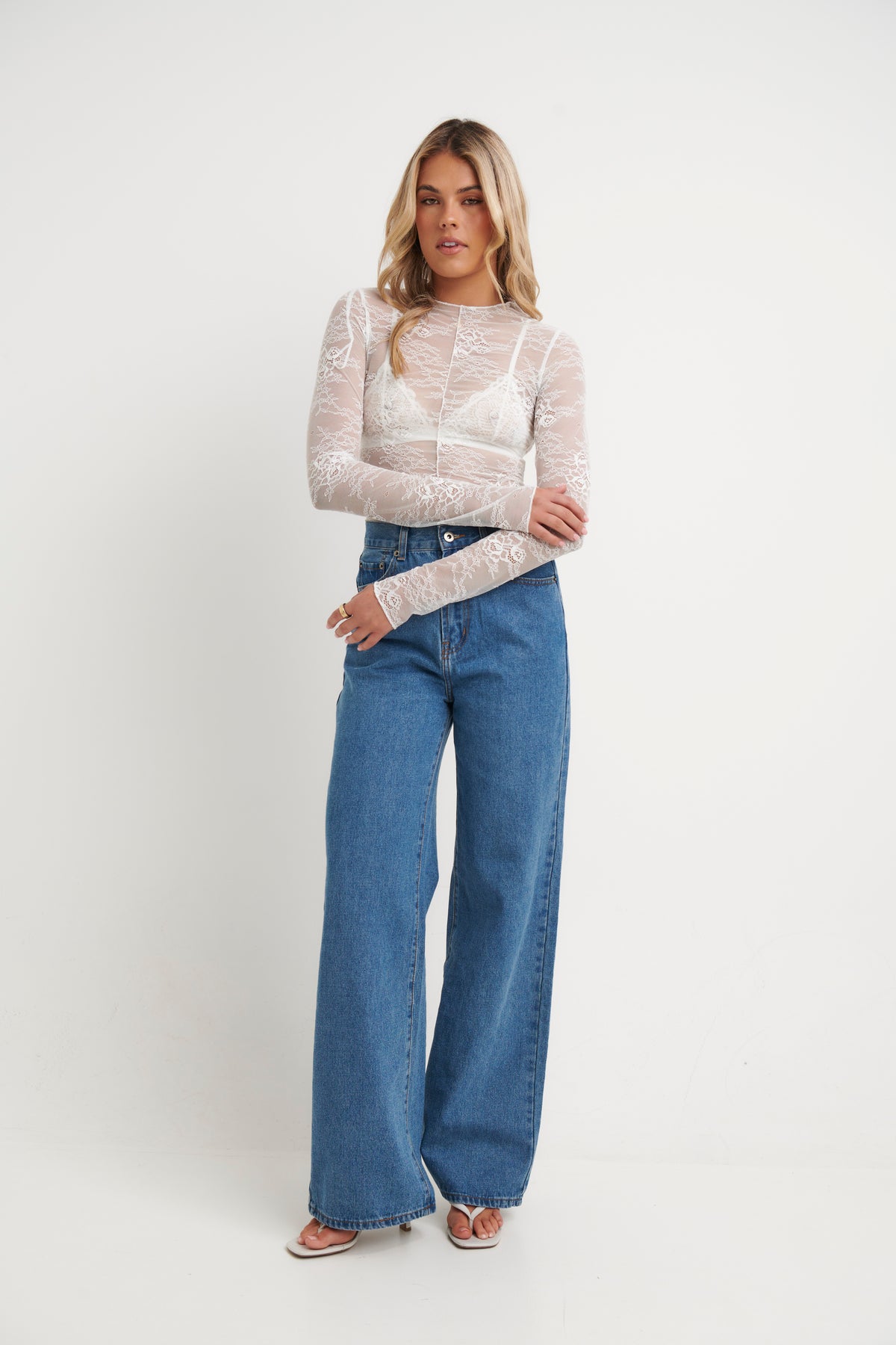 Georgia Lace Top White - FINAL SALE