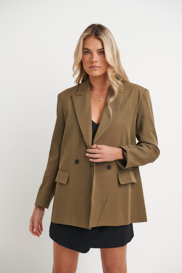 Tayla Blazer Khaki - FINAL SALE
