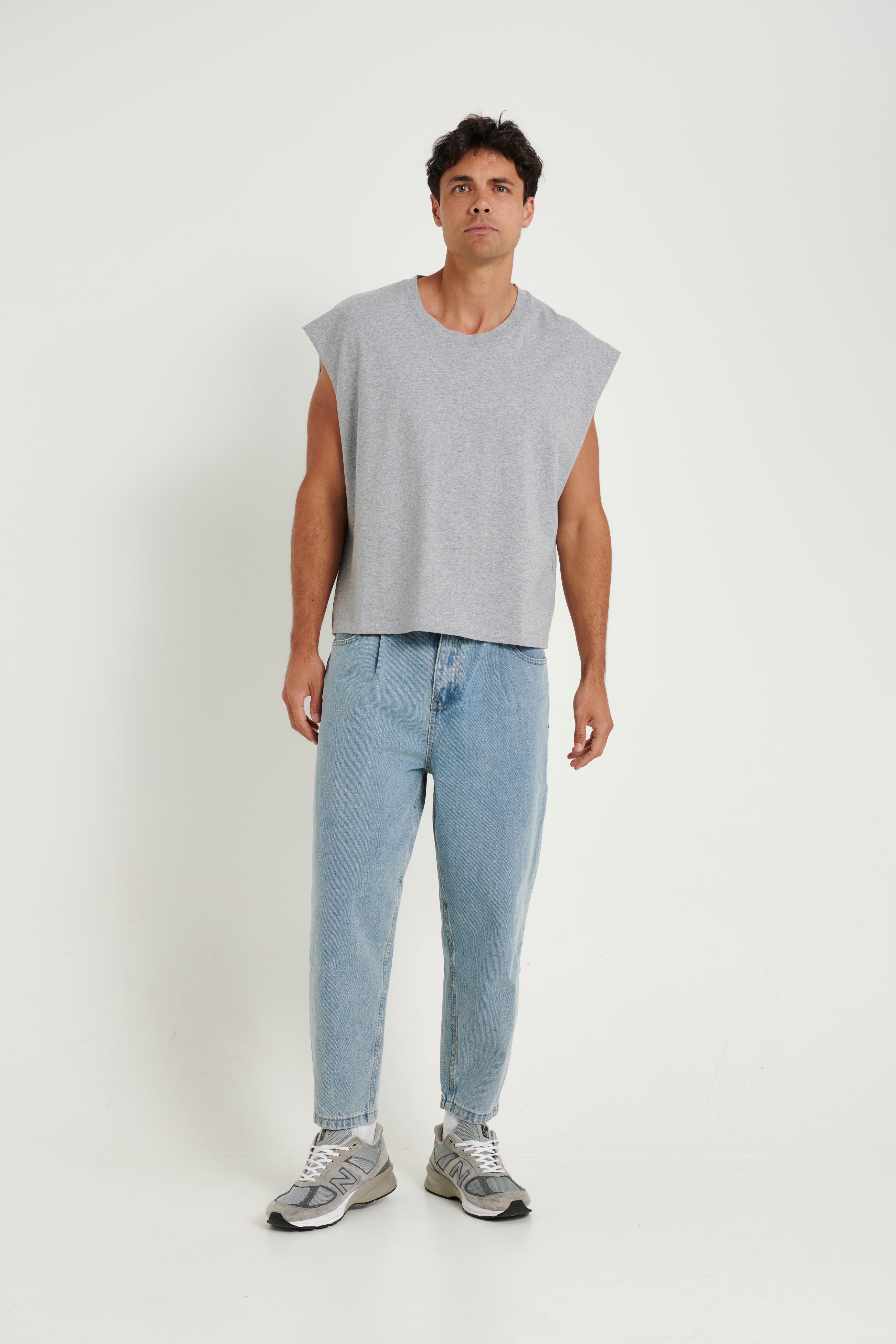 NTH Crop Box Tank Grey