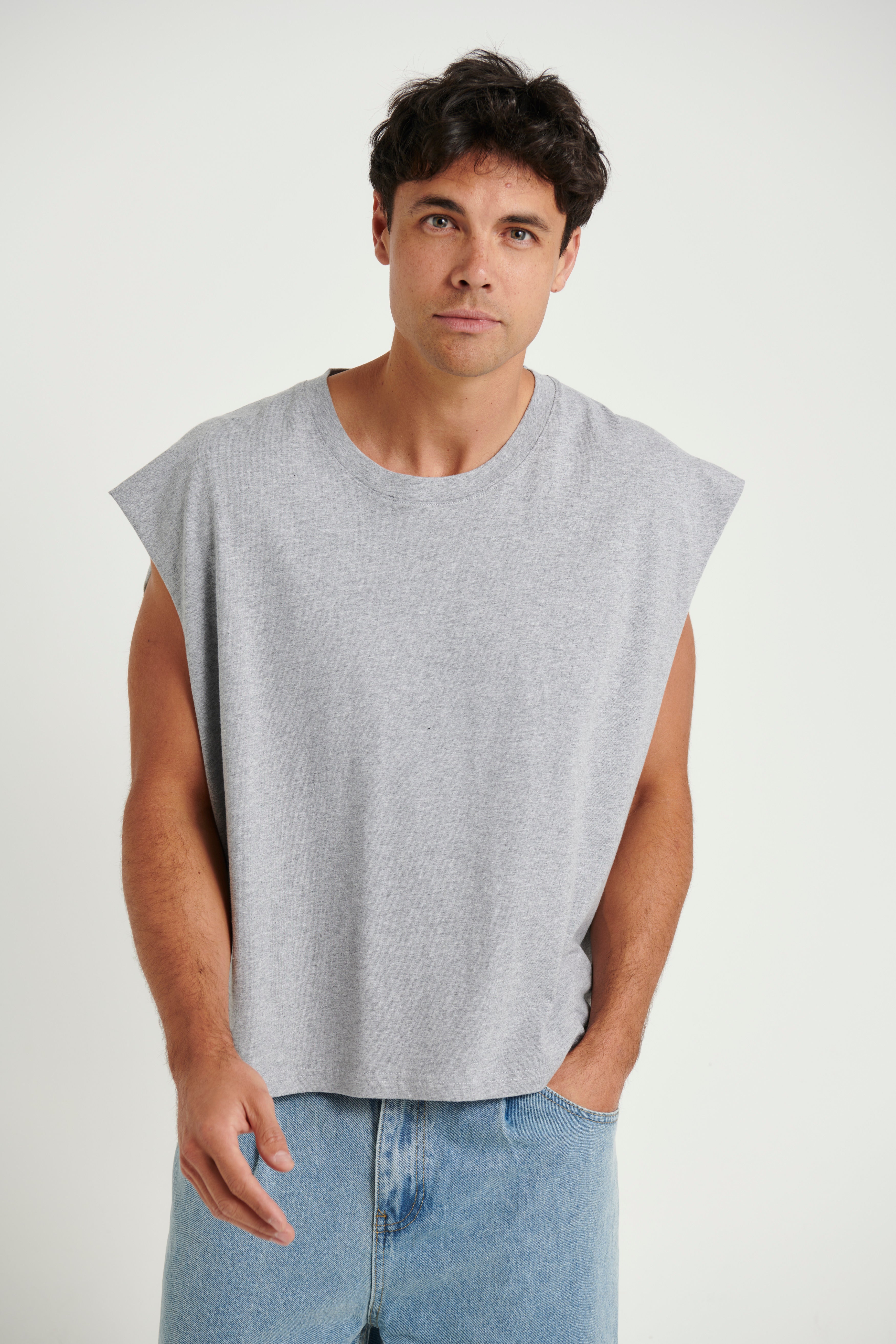 NTH Crop Box Tank Grey