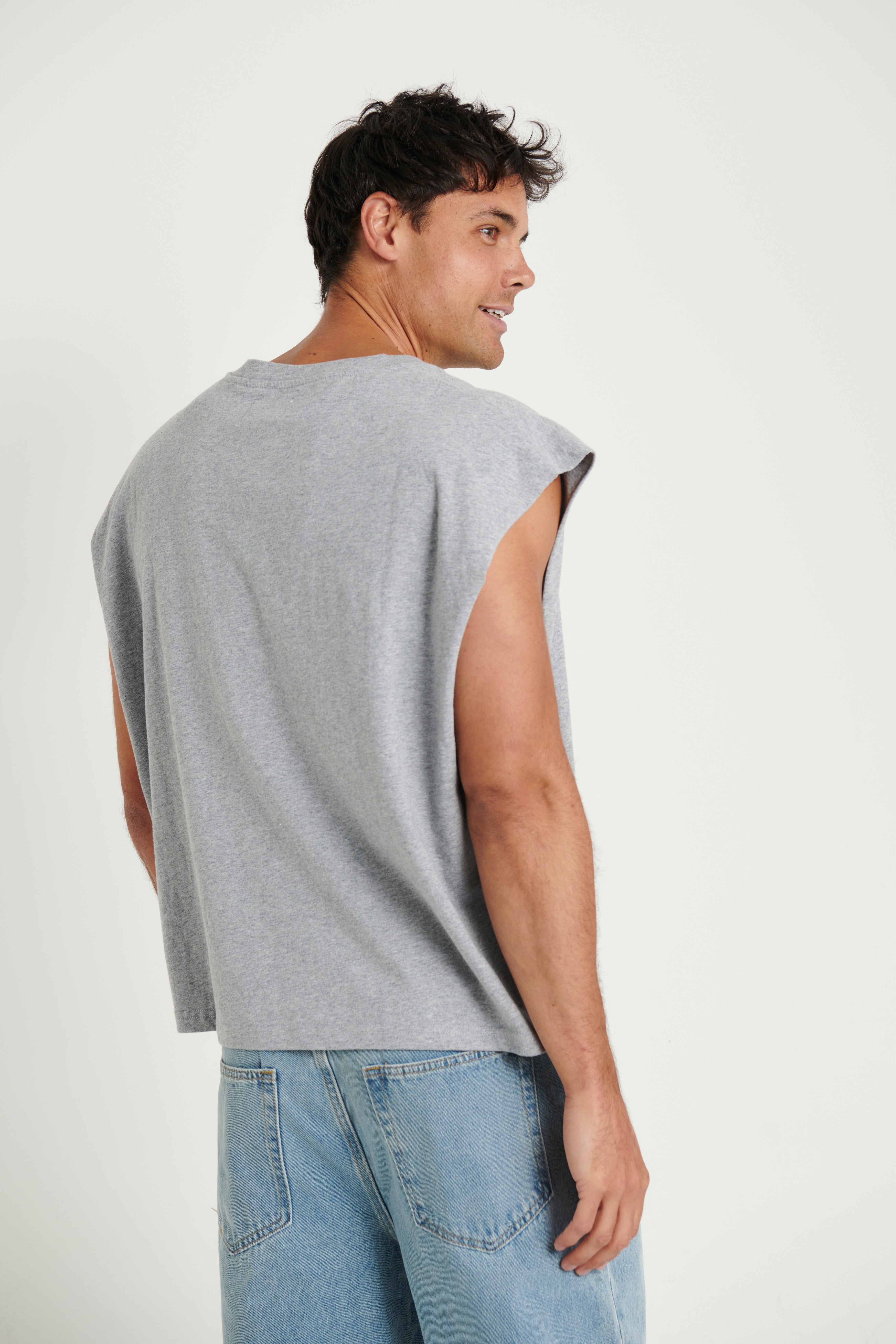 NTH Crop Box Tank Grey