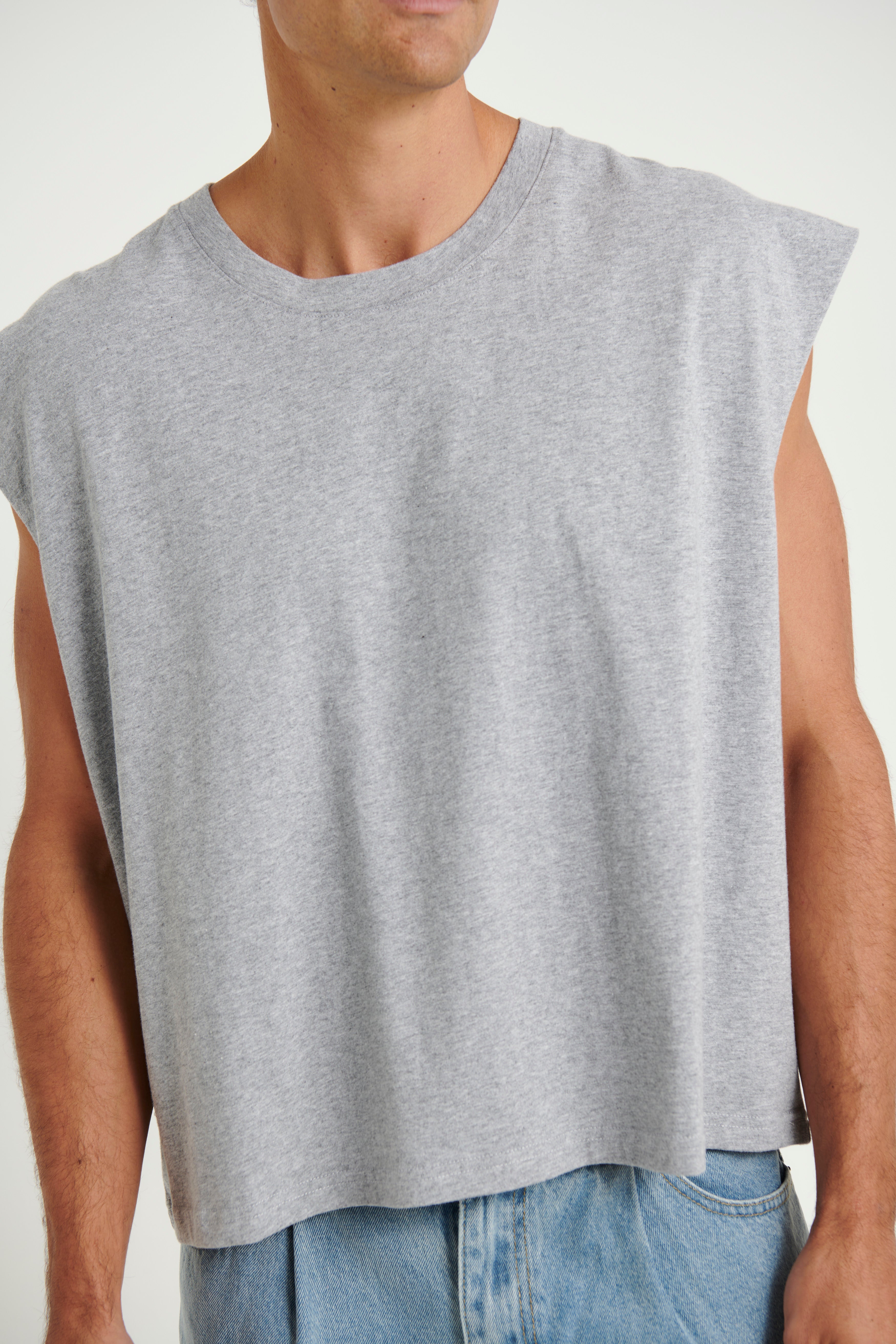 NTH Crop Box Tank Grey