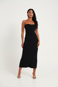Mae Knit Midi Dress Black - FINAL SALE