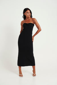 Mae Knit Midi Dress Black - FINAL SALE