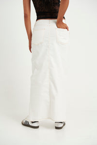 Mackenzie Maxi Denim Skirt White - FINAL SALE