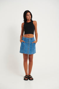 Airlie Mini Skirt Denim - FINAL SALE