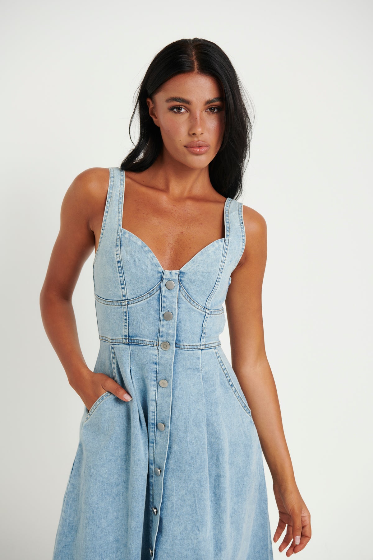 Anthea Midi Dress Light Blue