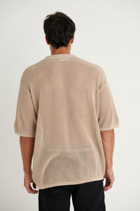 NTH Crochet Knit Shirt Oat - FINAL SALE