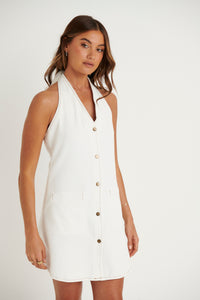 Kourtney Halter Dress White
