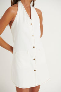 Kourtney Halter Dress White