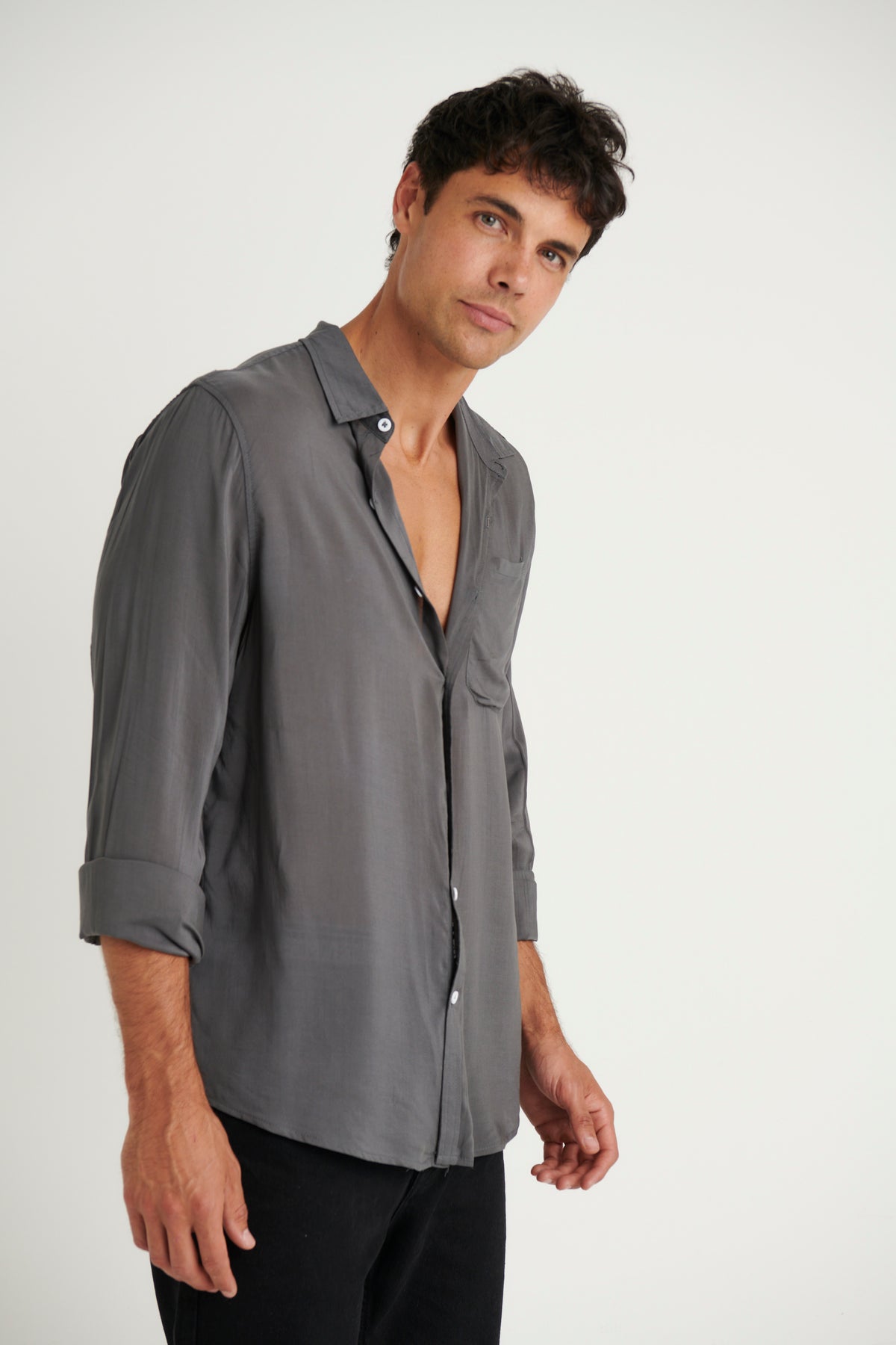 NTH Rayon Long Sleeve Shirt Slate - FINAL SALE