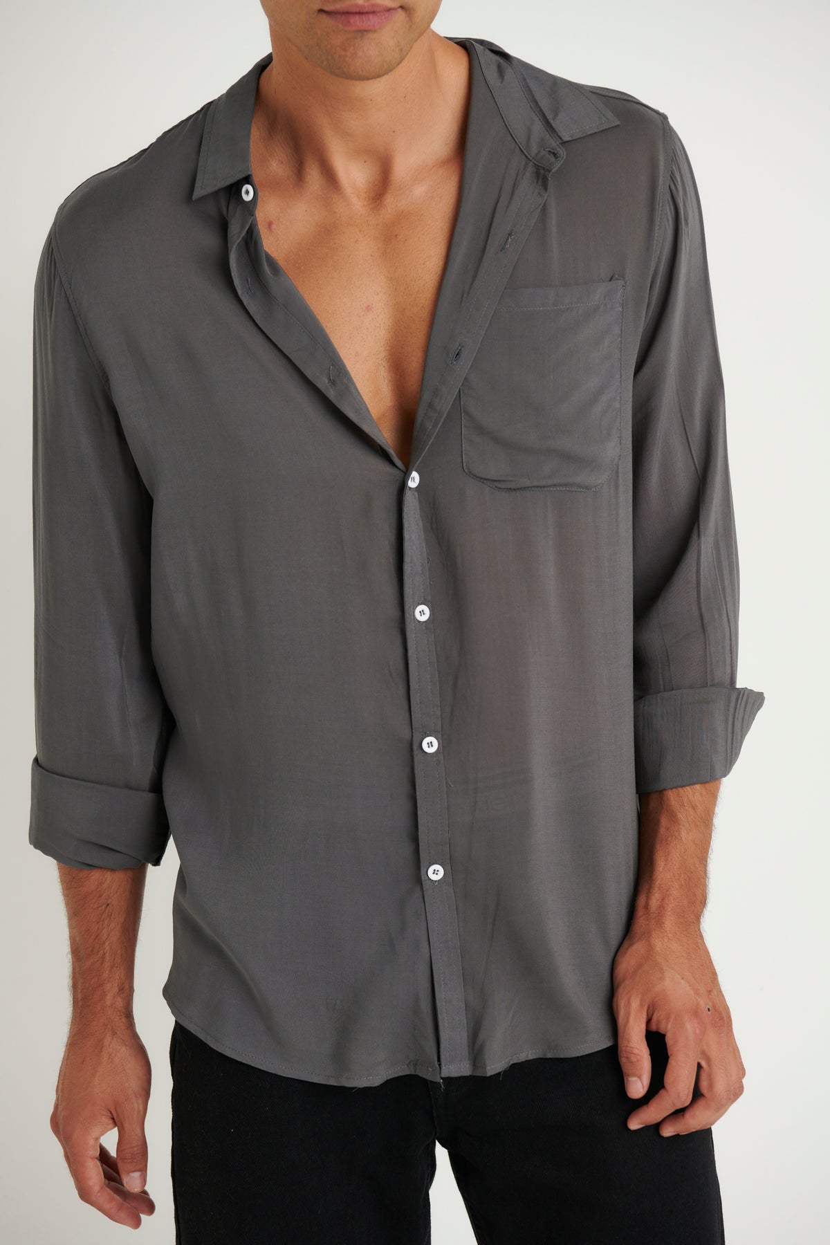 NTH Rayon Long Sleeve Shirt Slate - FINAL SALE