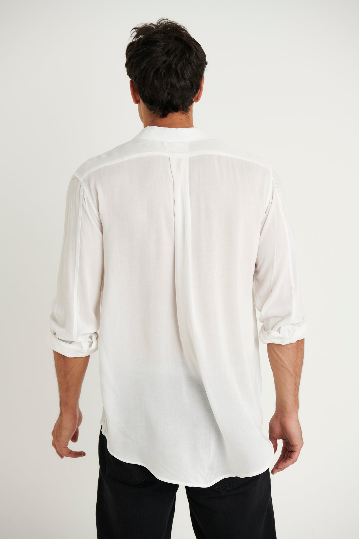 NTH Rayon Long Sleeve Shirt White