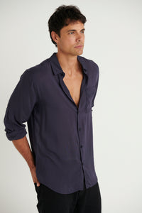 NTH Rayon Long Sleeve Shirt Dark Navy