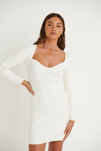 Zayla Knit Dress White - FINAL SALE
