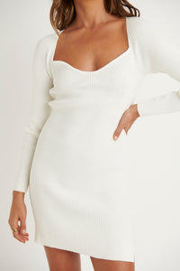 Zayla Knit Dress White - FINAL SALE