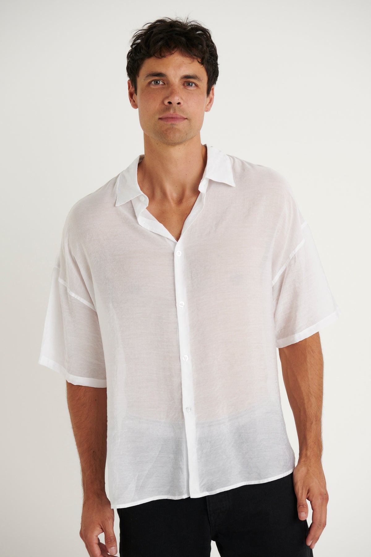 Ari Lightweight Rayon Shirt White - FINAL SALE