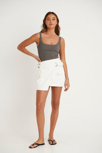 Taj Denim Skirt White - FINAL SALE