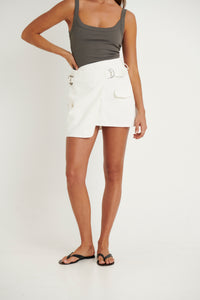 Taj Denim Skirt White - FINAL SALE