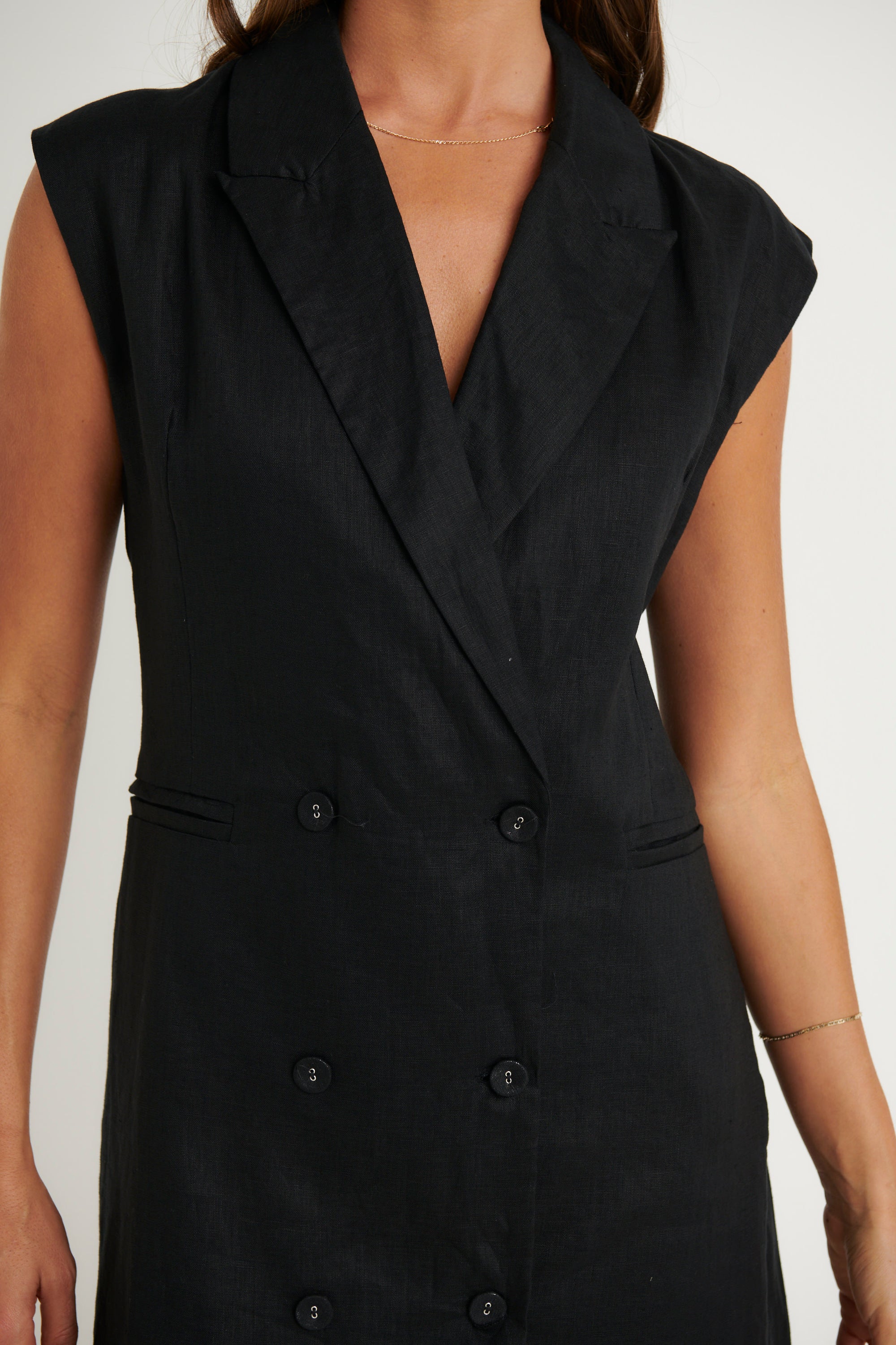 Black sleeveless hotsell blazer dress