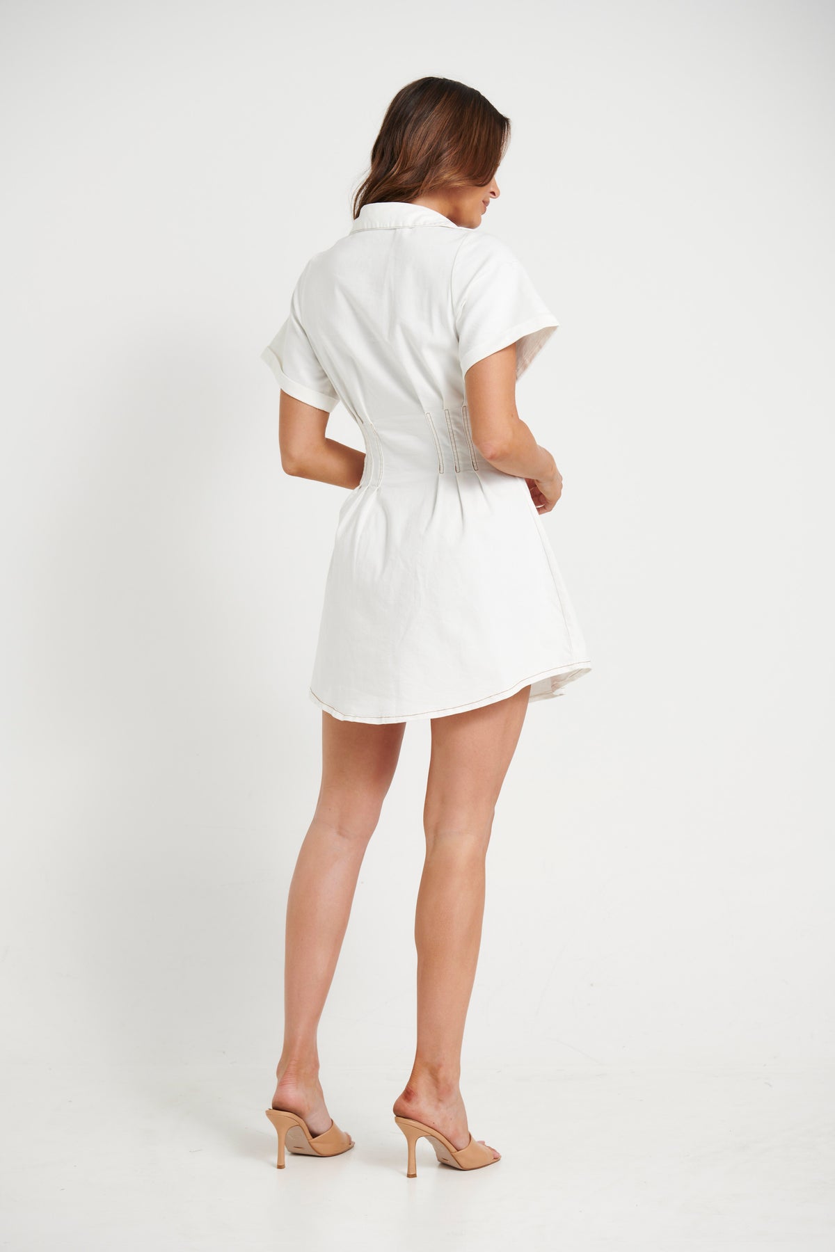 Isobel Denim Dress White
