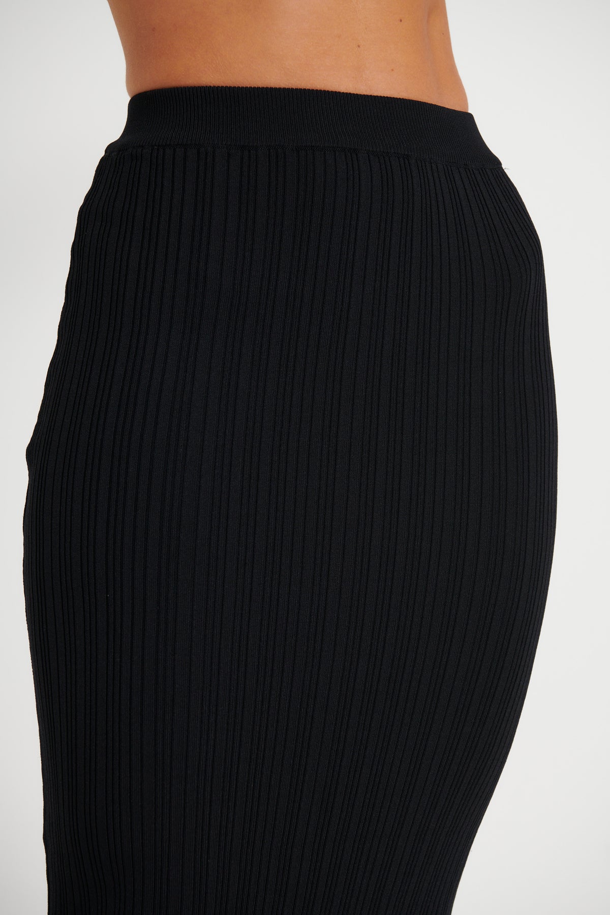 Bella Ribbed Skirt Black - FINAL SALE