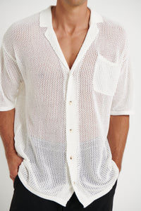 NTH Crochet Knit Shirt White - FINAL SALE