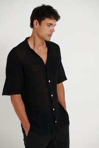 NTH Summer Knit Shirt Black - FINAL SALE