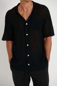 NTH Summer Knit Shirt Black - FINAL SALE