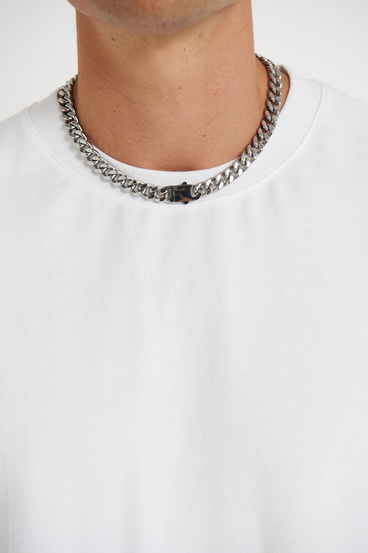 NTH 10mm Curb Chain Necklace Silver