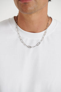 NTH Paperclip Chain Necklace Silver