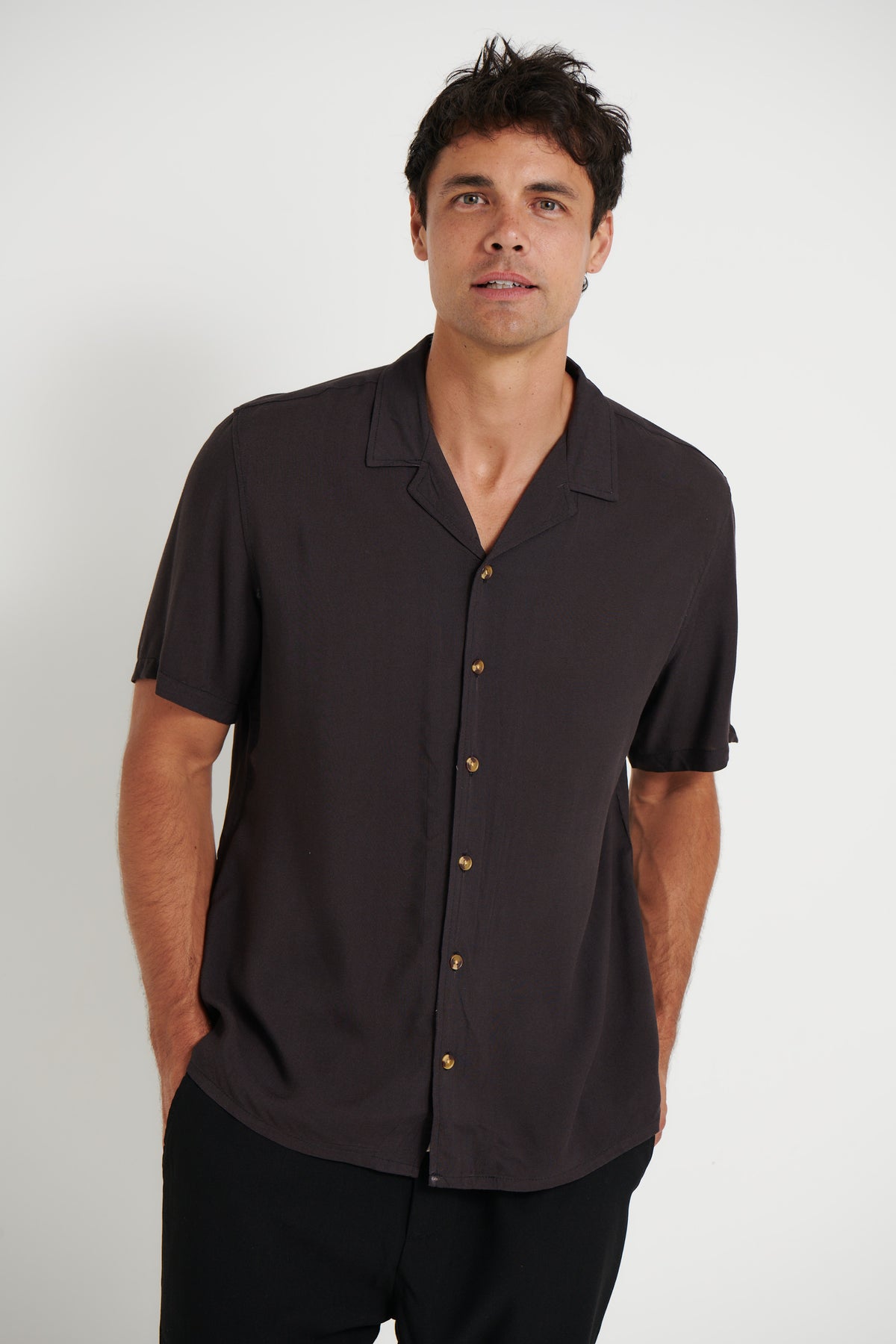 Jake Rayon Shirt Black - FINAL SALE
