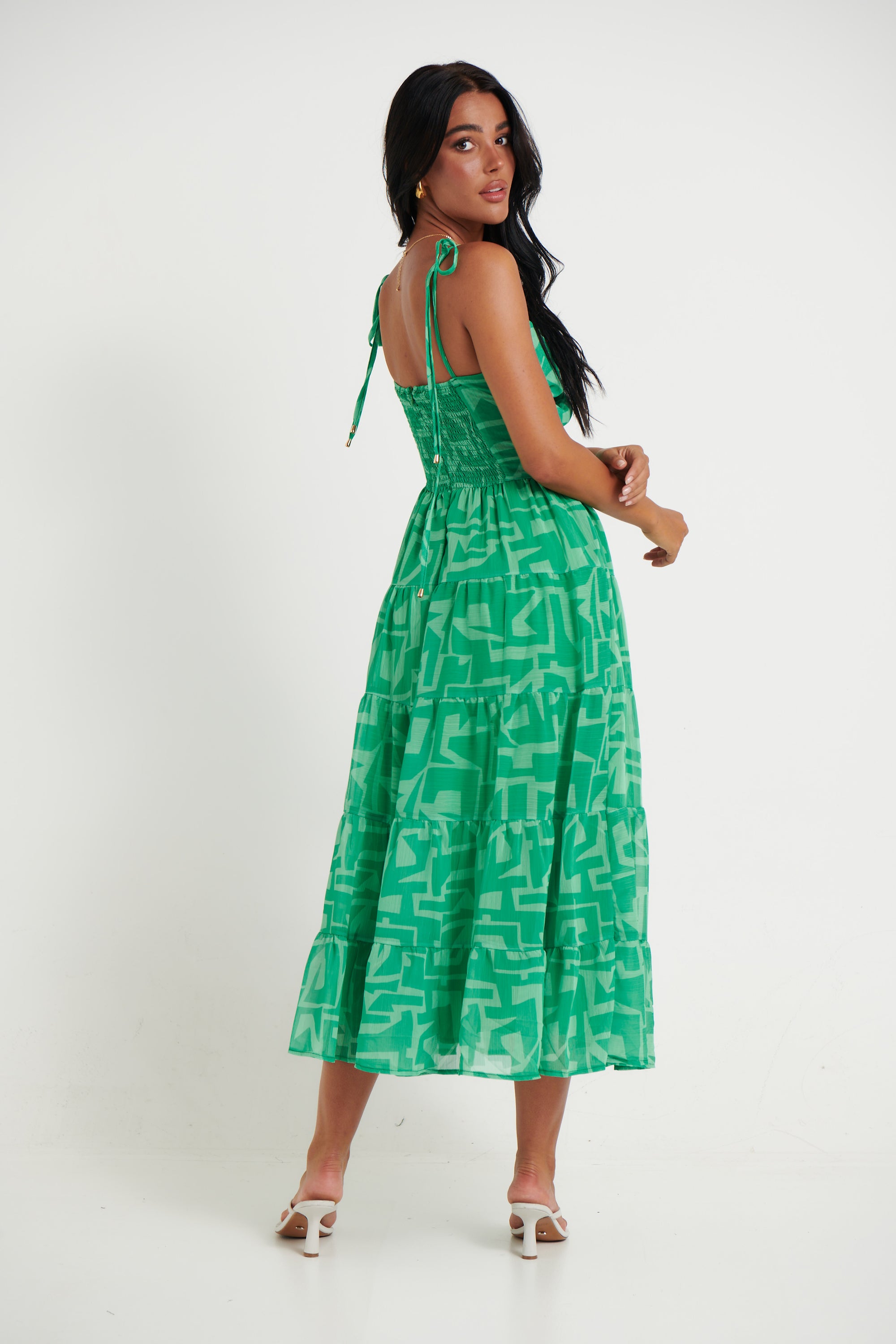 Green snake print maxi on sale dress