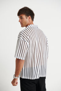 Raf Cropped Shirt Stripe White
