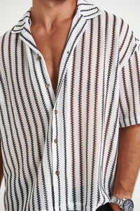 Raf Cropped Shirt Stripe White