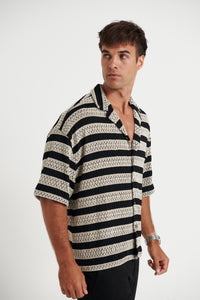 Raf Cropped Shirt Stripe Horizon