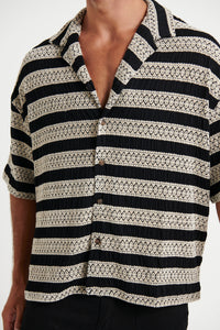 Raf Cropped Shirt Stripe Horizon