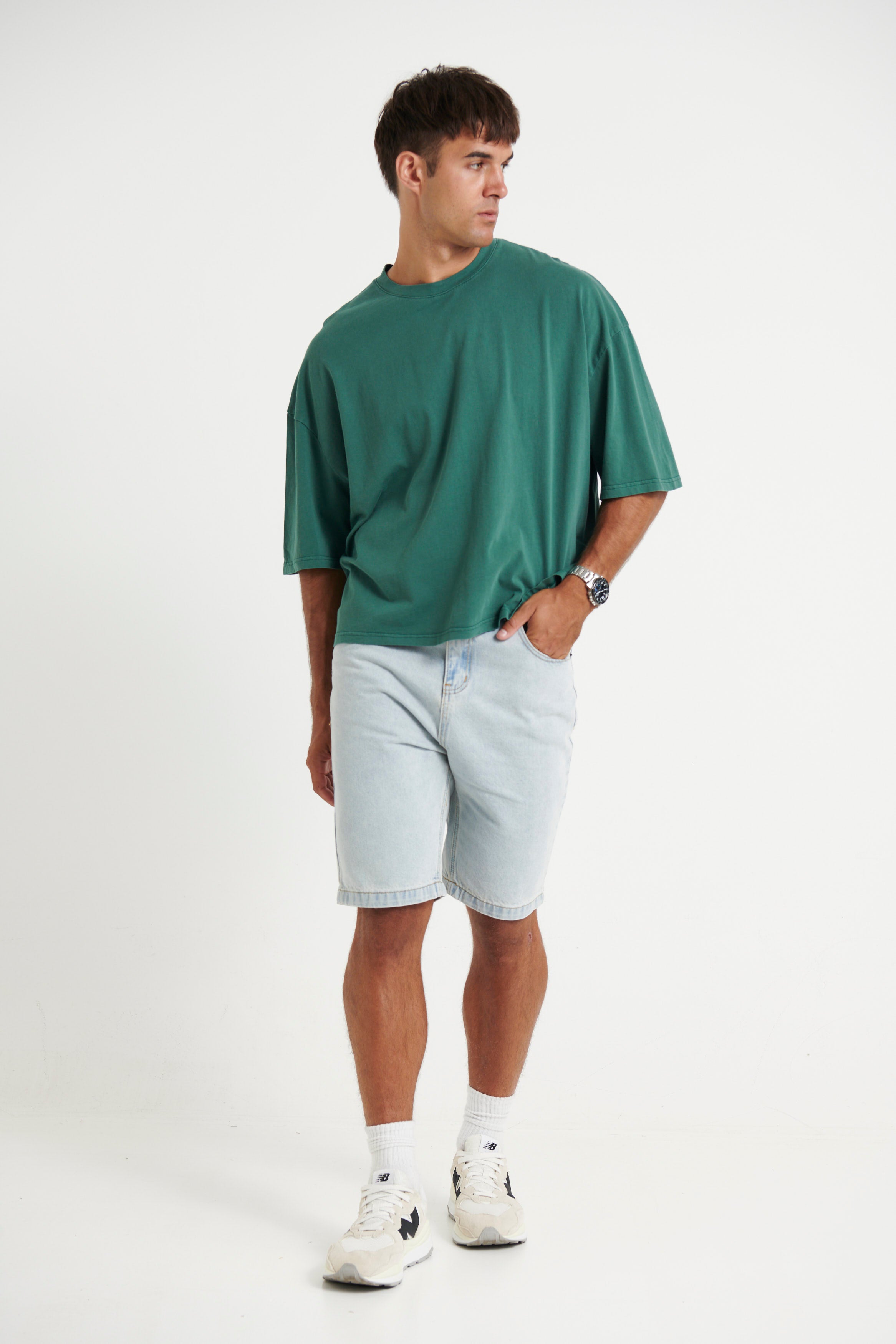 NTH Crop Box Tee Dark Green