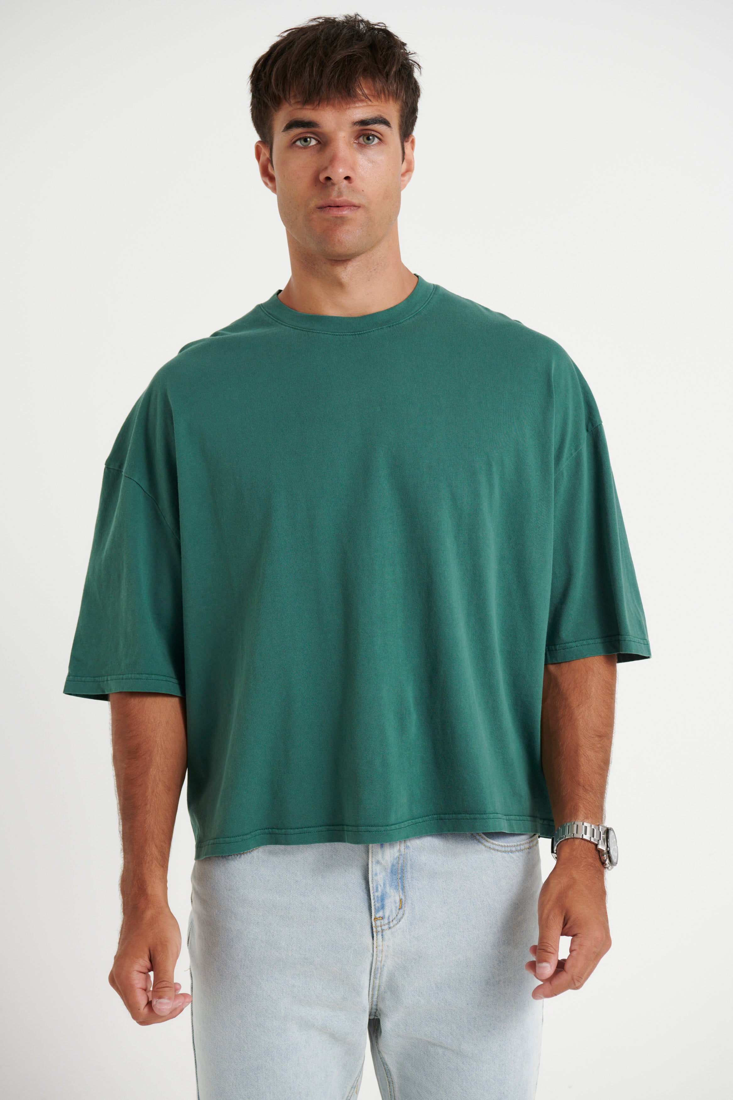 NTH Crop Box Tee Dark Green