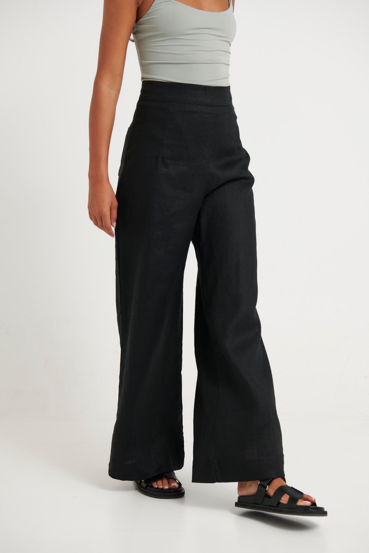 Wrenley Linen Pant Black - FINAL SALE