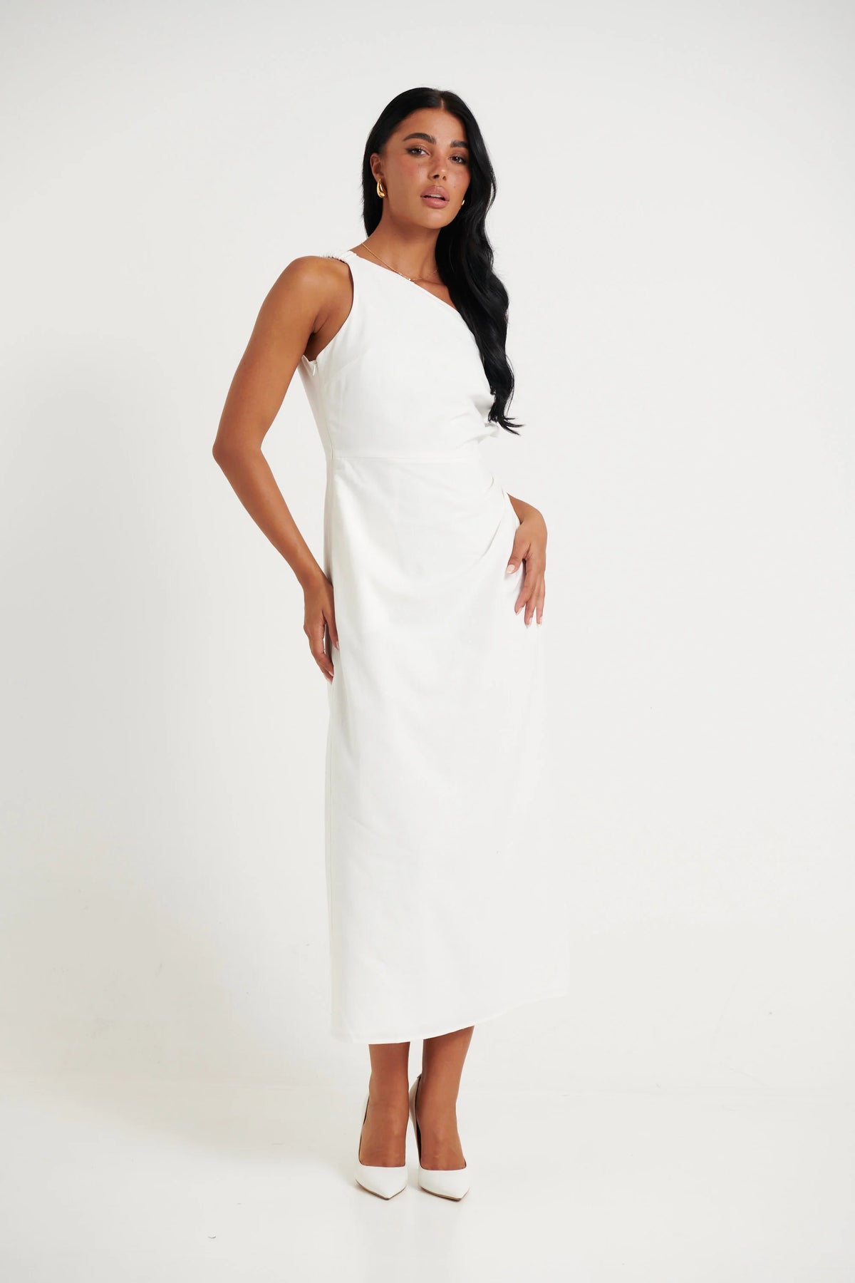 Jaspin Midi Dress White - FINAL SALE