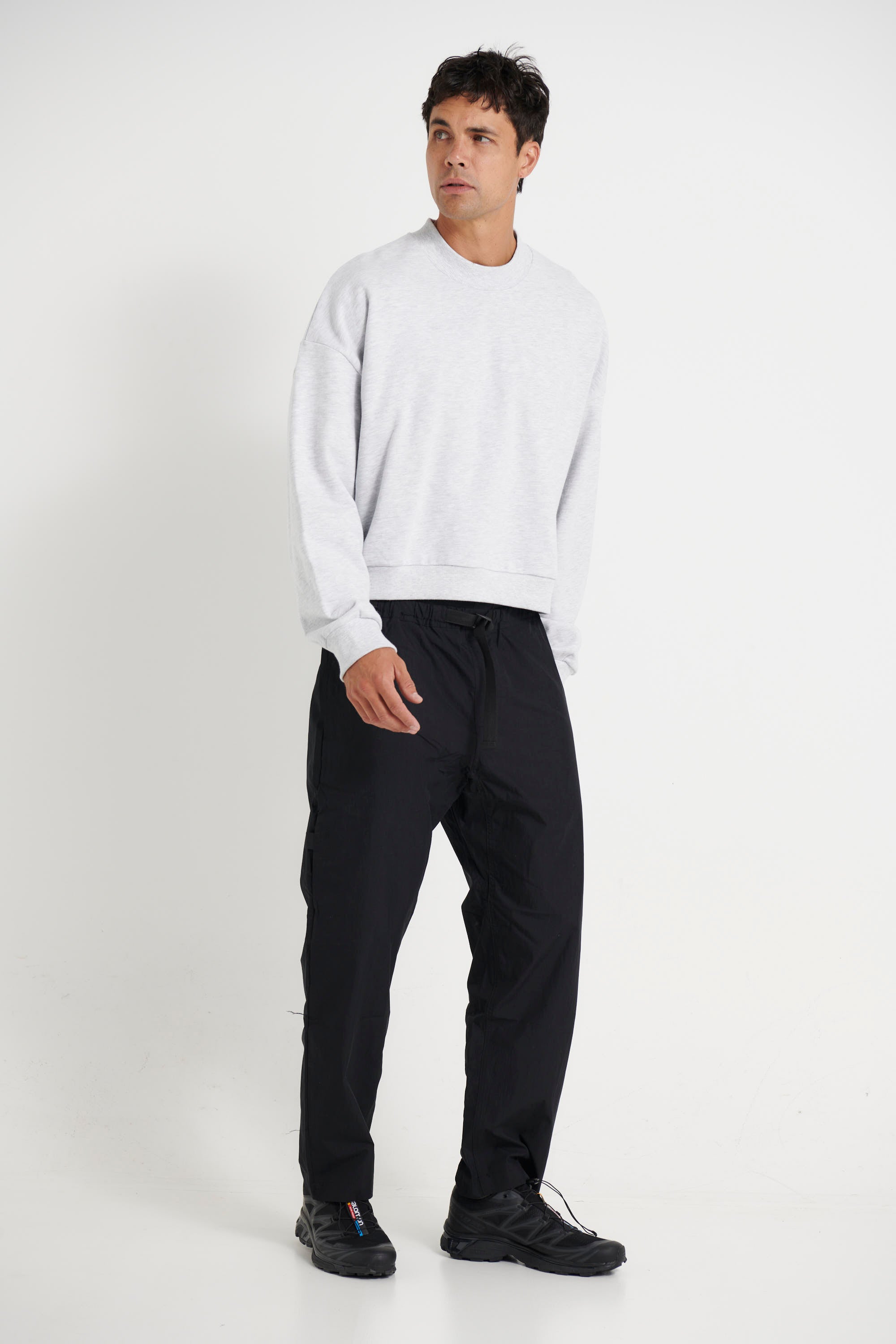 Baxter Crop Box Sweater Heather Grey