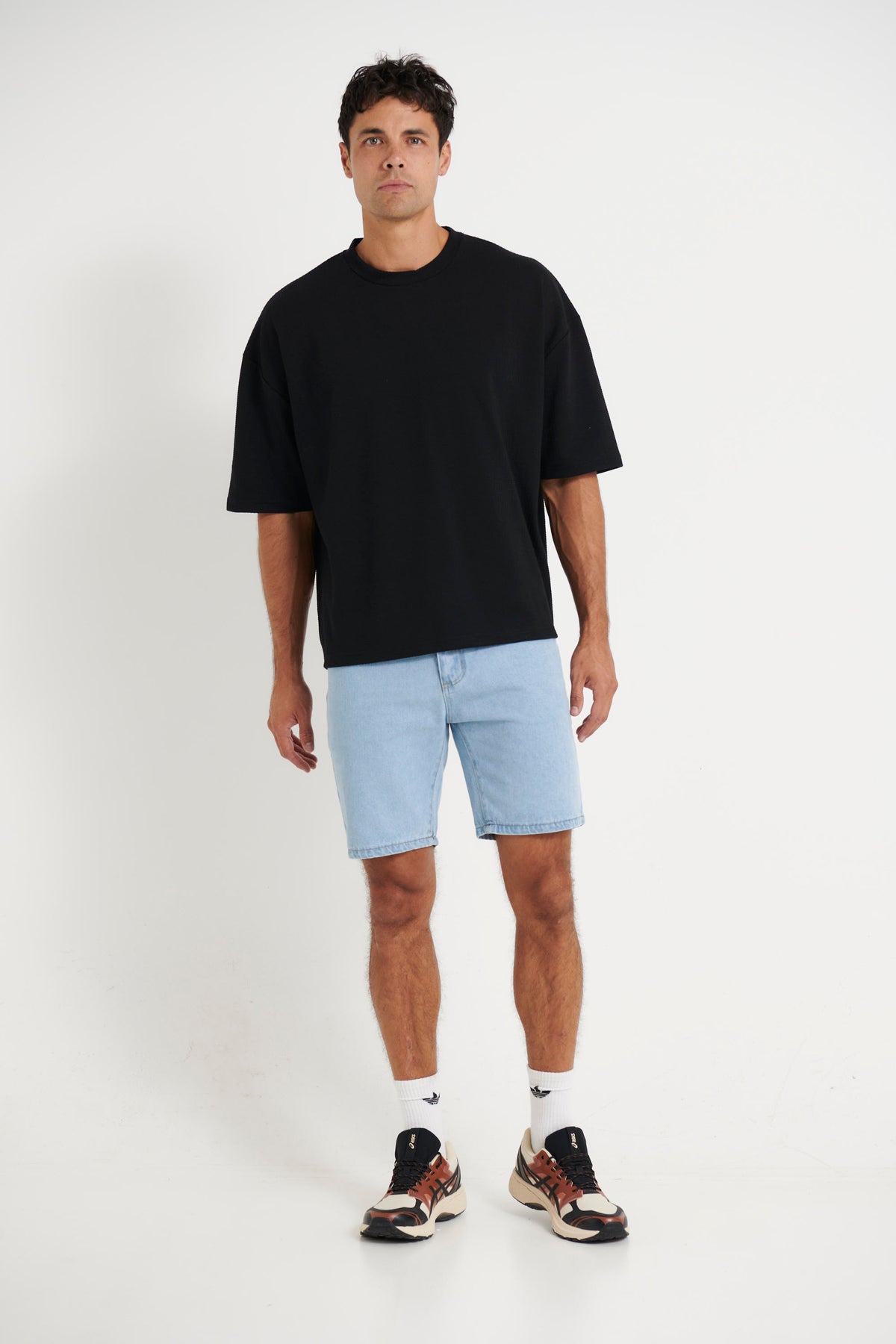 Texture Drop Sleeve Tee Black